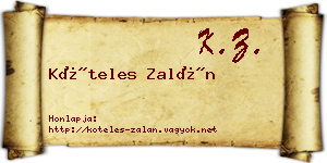 Köteles Zalán névjegykártya