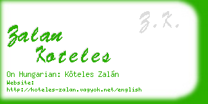zalan koteles business card